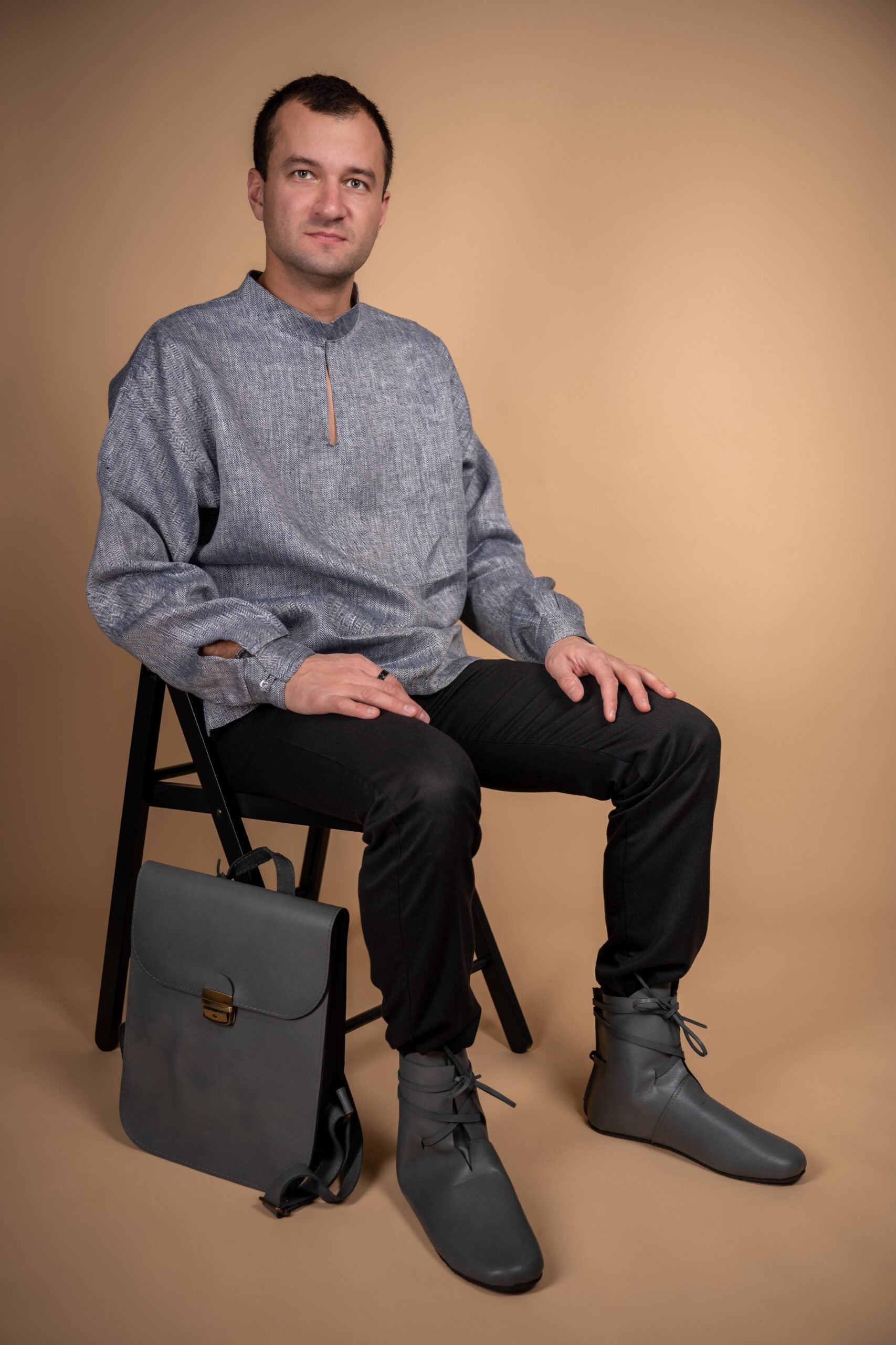 Natural Leather Saddle Bag for Work and Leisure