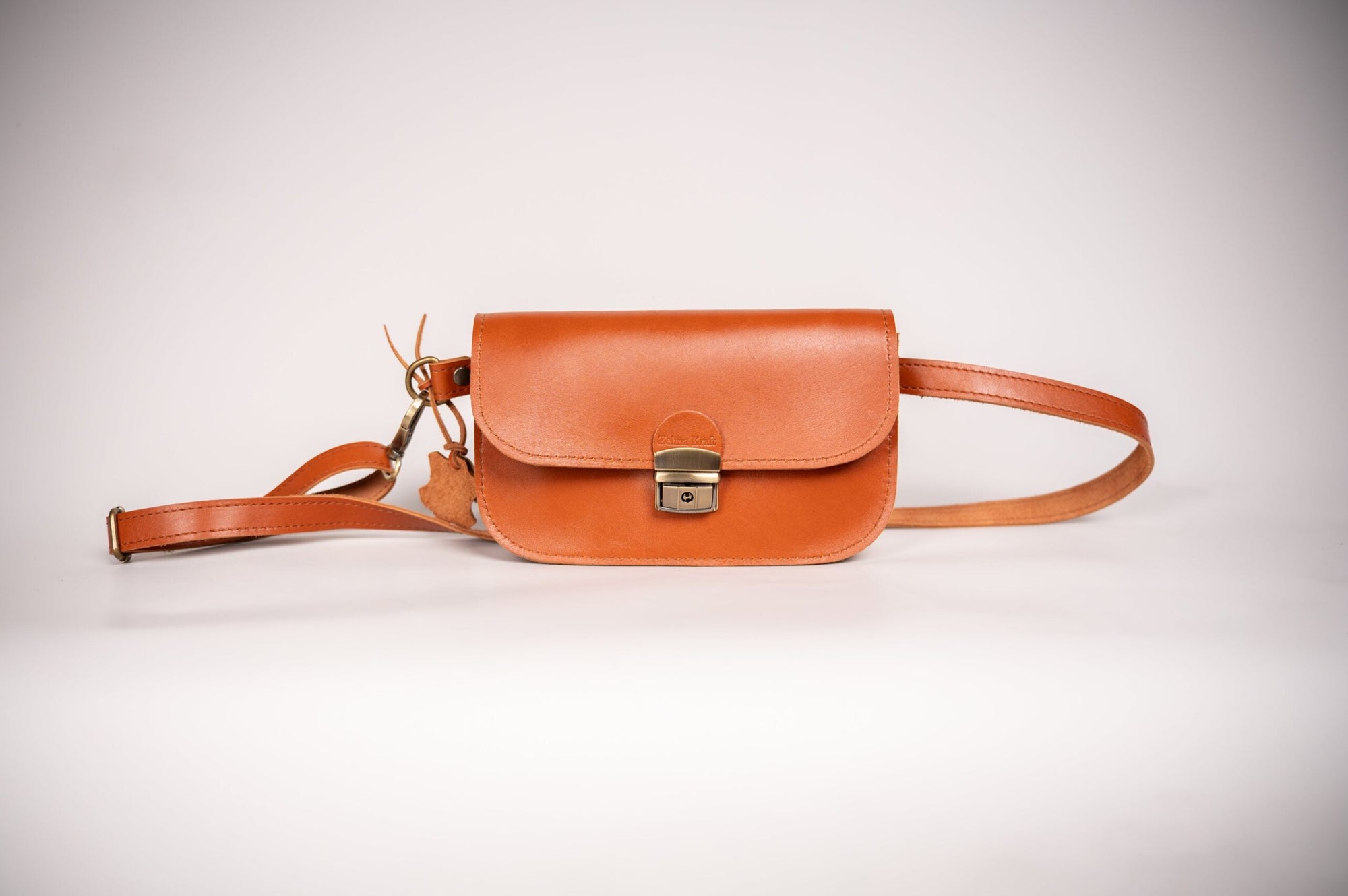 Vintage Leather Saddle Bag with Adjustable Strap