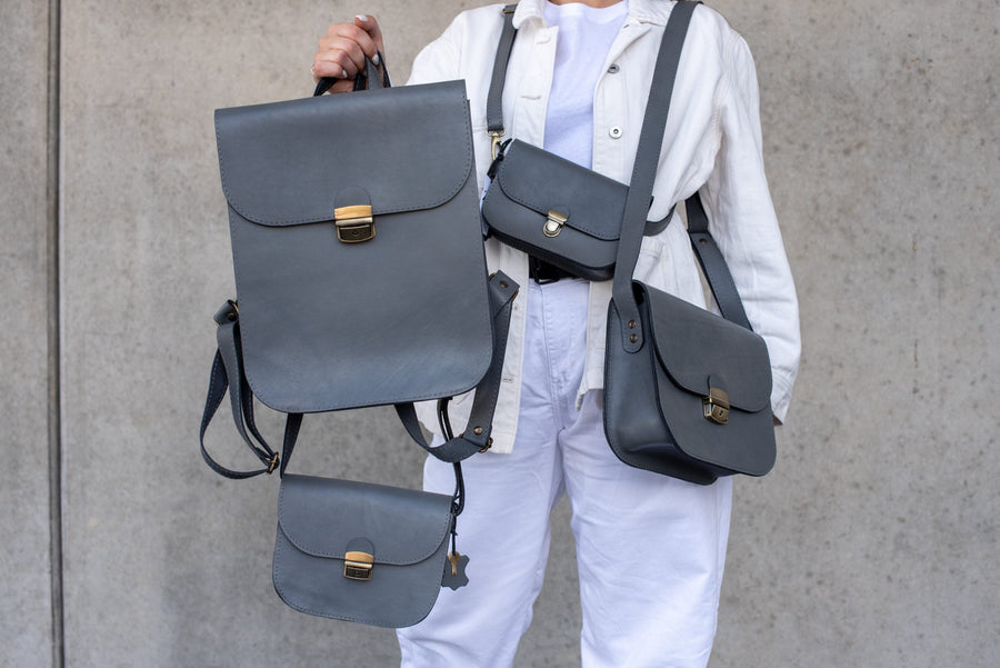 Natural Leather Saddle Bag - Vintage Chic & Laptop-Ready