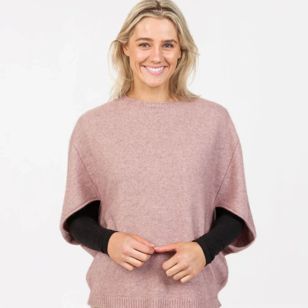 Women’s Possum Merino &amp; Silk Split Sleeve Poncho