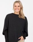 Women’s Possum Merino & Silk Split Sleeve Poncho