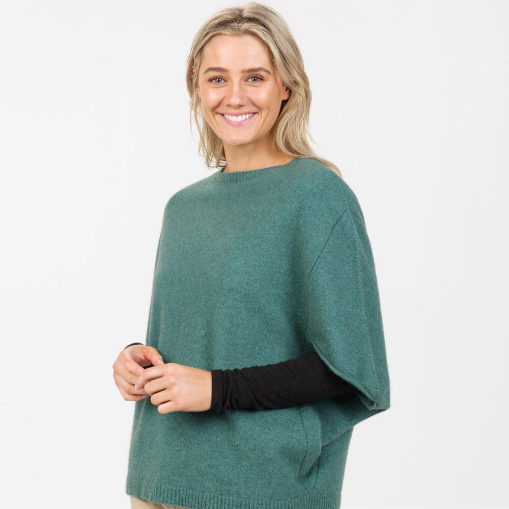 Women’s Possum Merino &amp; Silk Split Sleeve Poncho