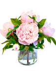 Real touch peony arrangement in vase - 10"