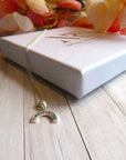 Sterling silver rainbow stone necklace