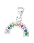 Sterling silver rainbow stone necklace