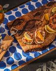 Fish Repeat Olive Wood Rustic Chopping Board