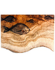 Fish Repeat Olive Wood Rustic Chopping Board