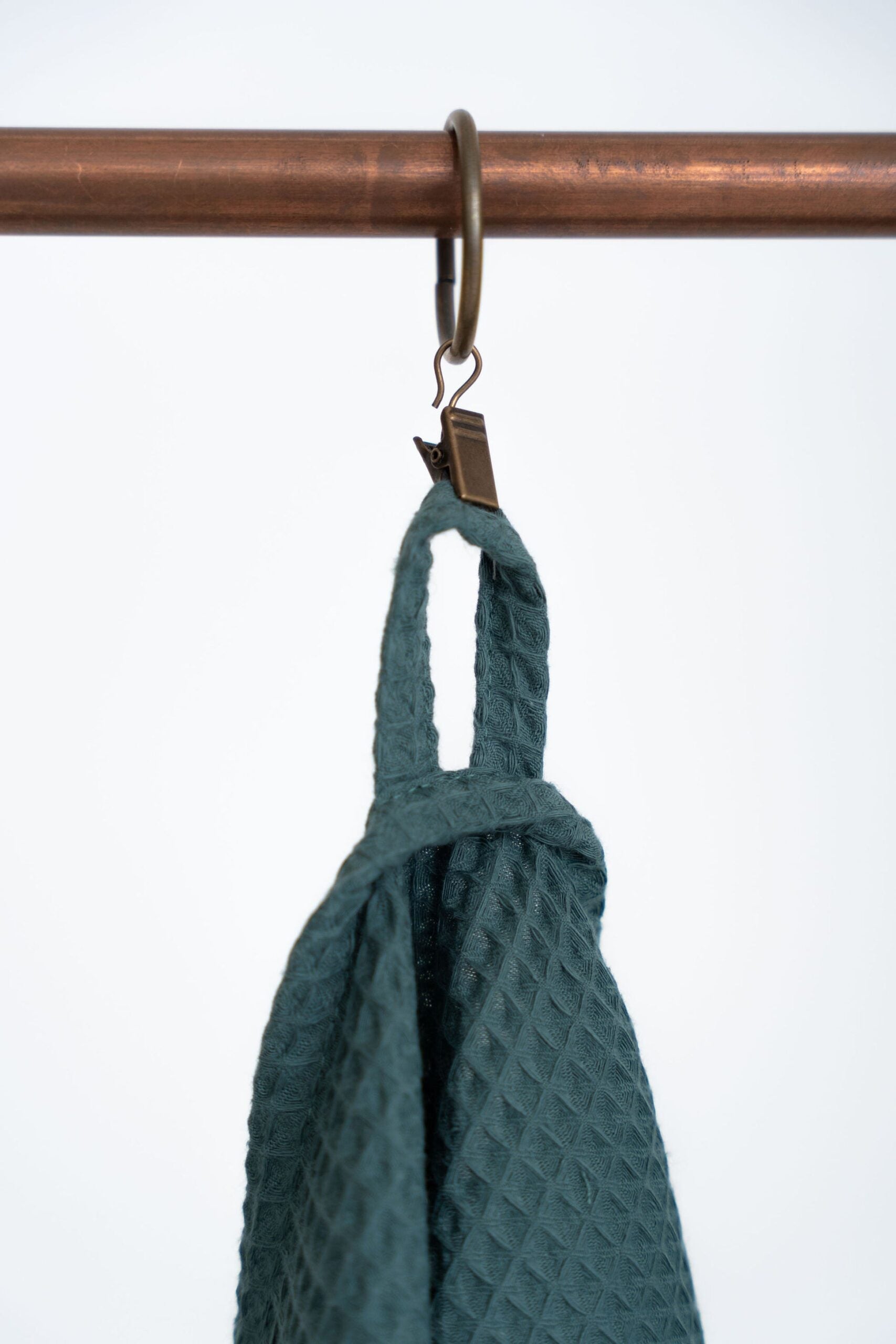 Organic Waffle Cotton Towel Petrol