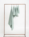 Organic Waffle Cotton Towel Sage Green