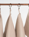 Organic Waffle Cotton Towel in Beige