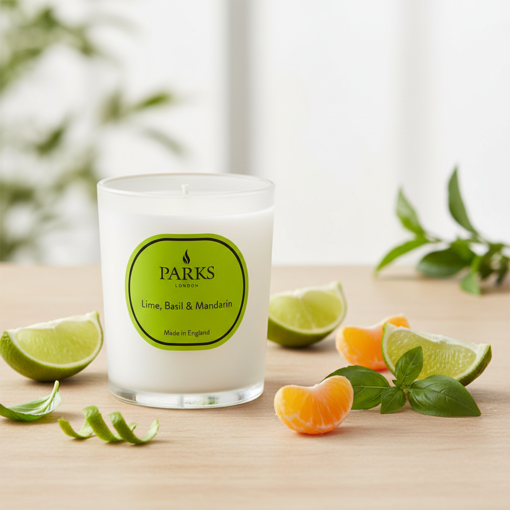 LIME, BASIL &amp; MANDARIN CANDLE 180G