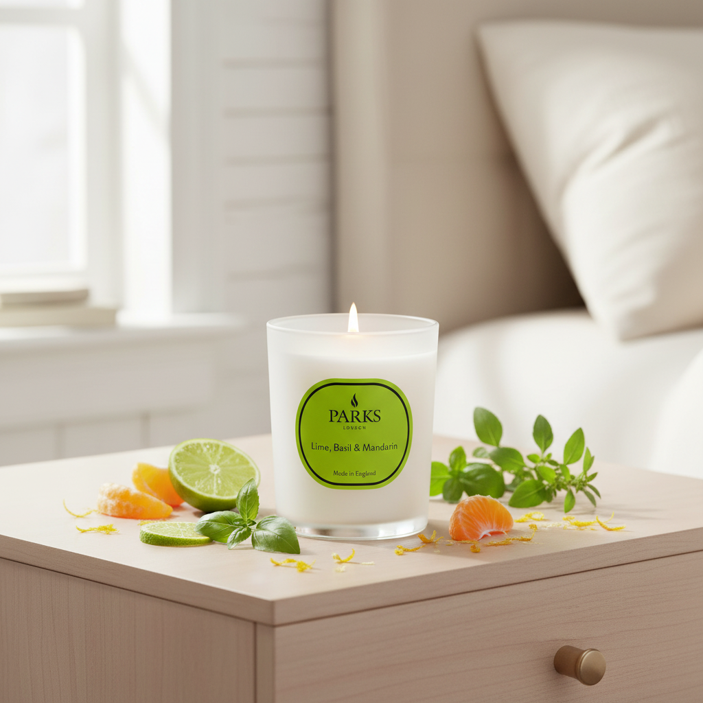 LIME, BASIL &amp; MANDARIN CANDLE 180G