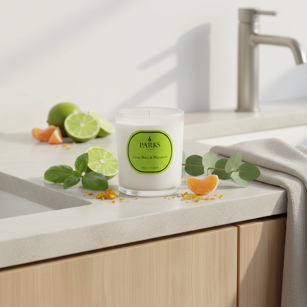 LIME, BASIL &amp; MANDARIN CANDLE 180G