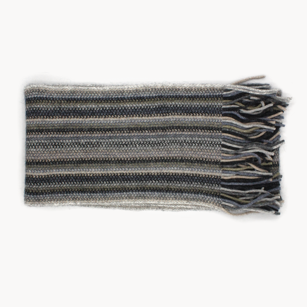 Possum Merino &amp; Silk Multi Striped Scarf