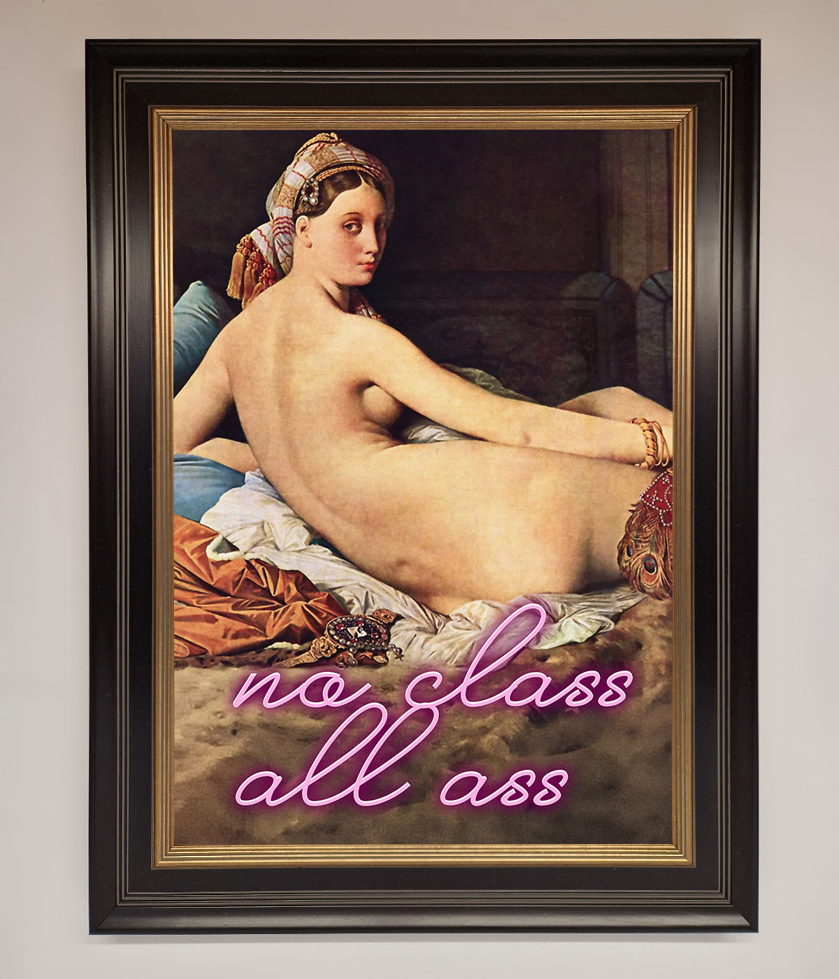 No Class All Ass Framed Print, premium stylish wall art, trending best-selling decor by Zestio at brixbailey.com