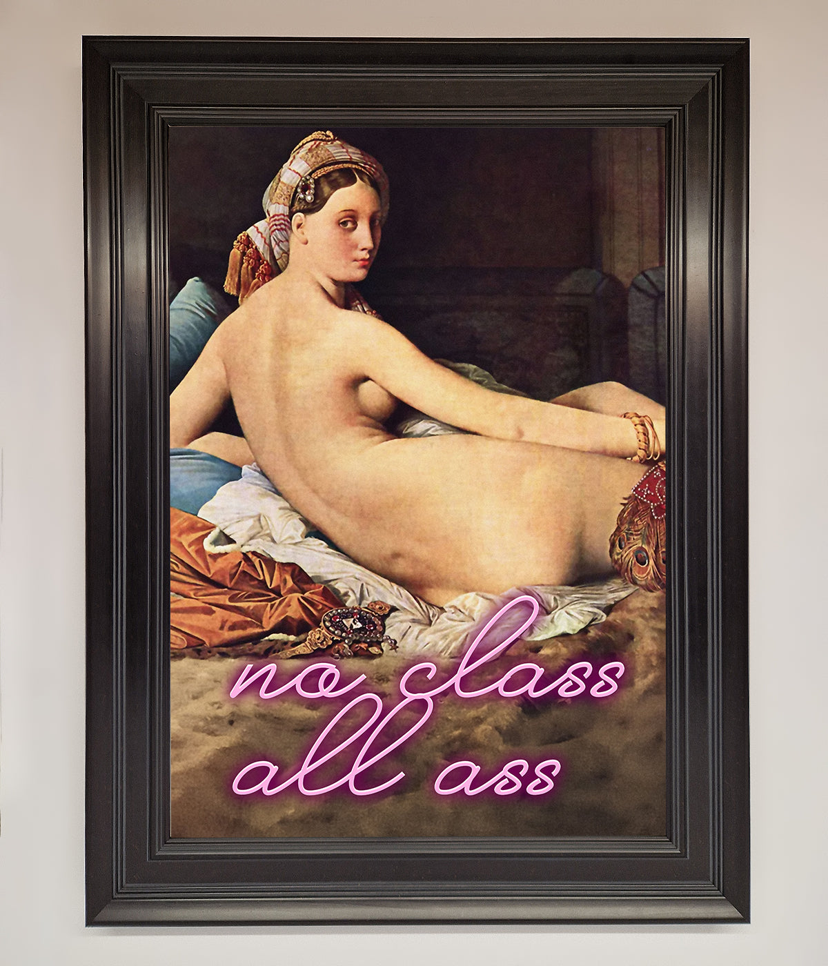 No Class All Ass Framed Print, premium stylish wall art, trending best-selling decor by Zestio at brixbailey.com
