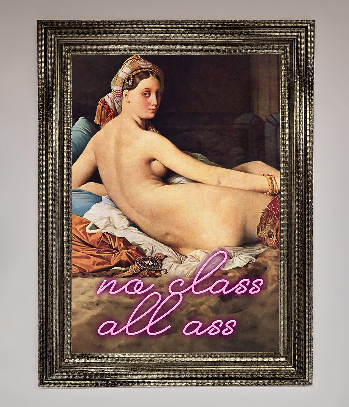 Luxury No Class All Ass Framed Print, Premium Wall Art Decor, Stylish Trendy Poster by Zestio at brixbailey.com