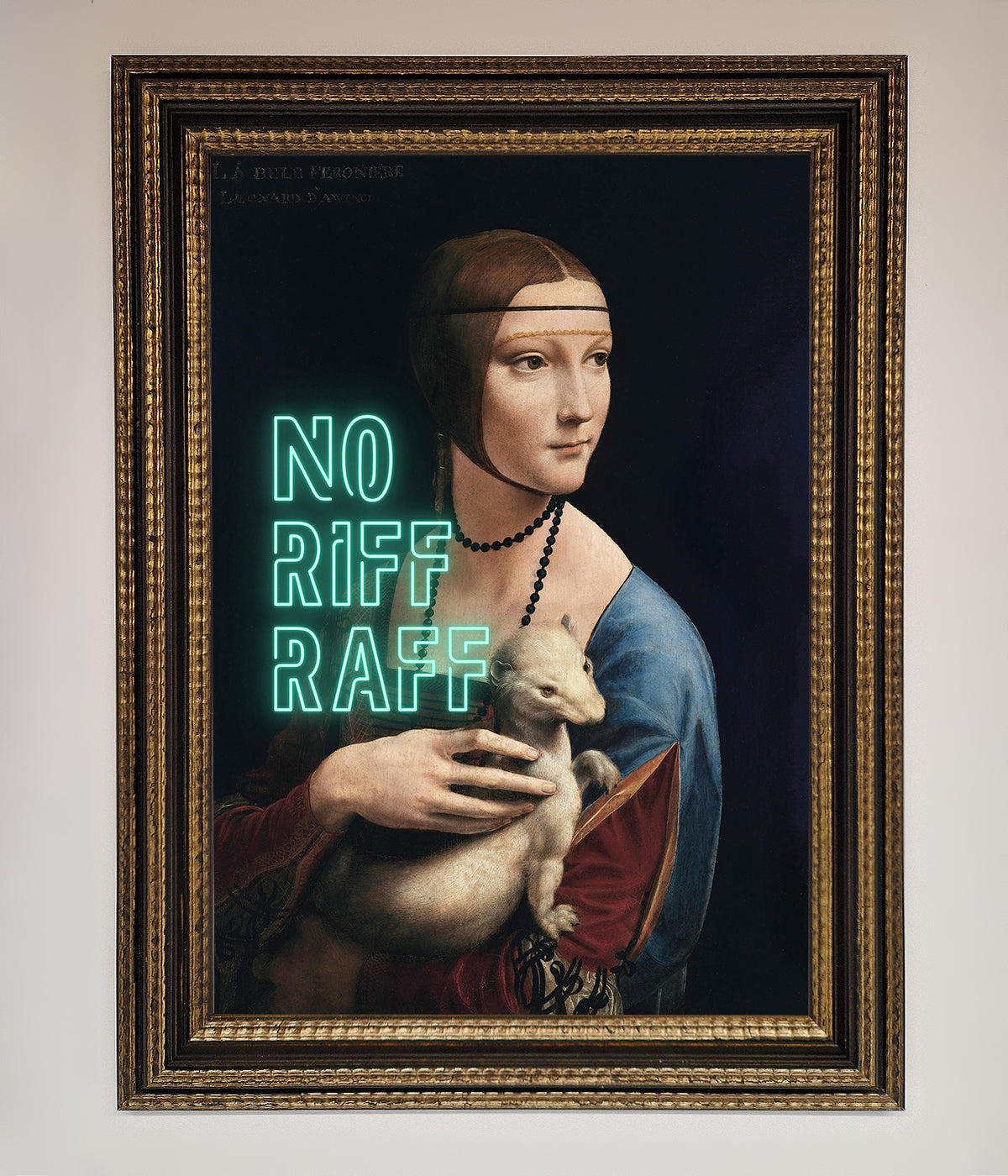 No Riff Raff Framed Print, stylish and sophisticated wall art, luxury statement piece for home decor, premium quality framed print by Zestio at brixbailey.com