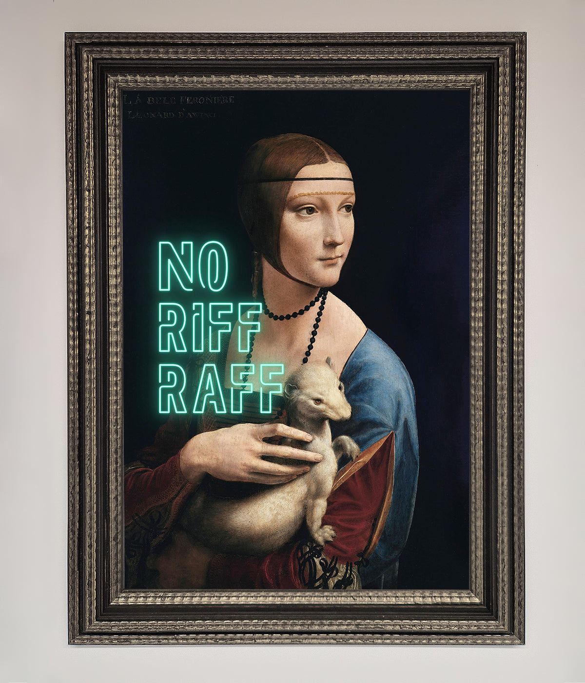 No Riff Raff Framed Print, stylish and sophisticated wall art, luxury statement piece for modern or classic decor by Zestio at brixbailey.com