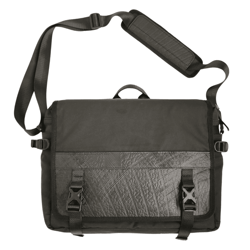 Nomad Voyager Recycled Rubber &amp; Army Canvas Vegan Messenger Bag