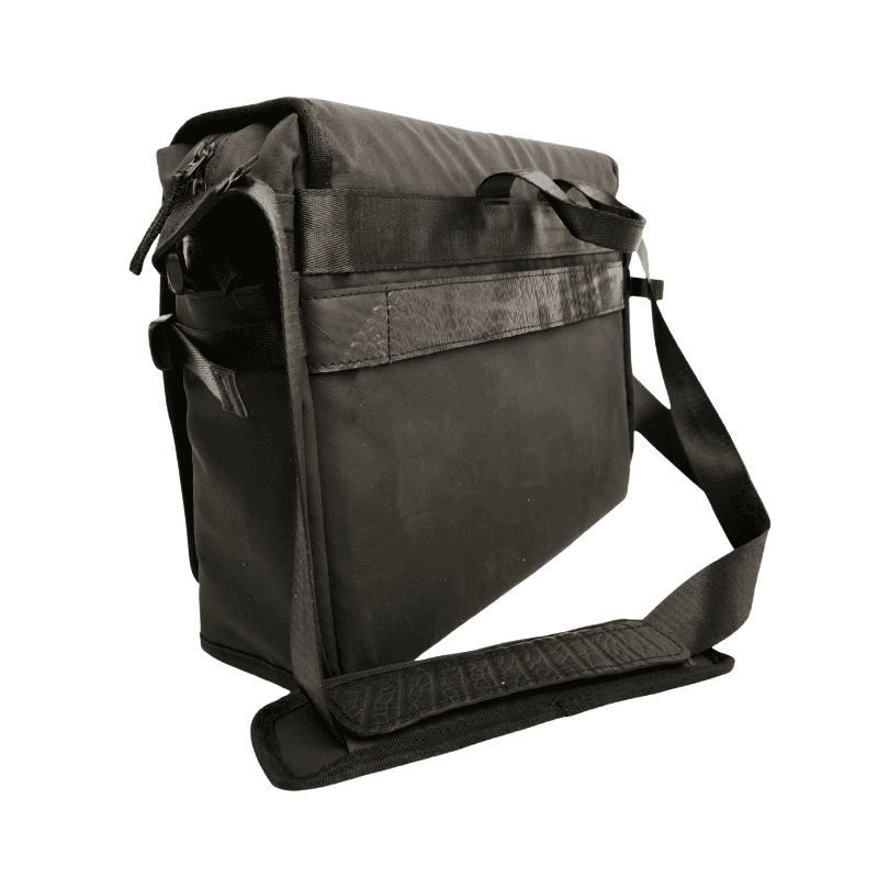Nomad Voyager Recycled Rubber &amp; Army Canvas Vegan Messenger Bag