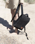 Mini Backpack in Black with Recycled Fabric
