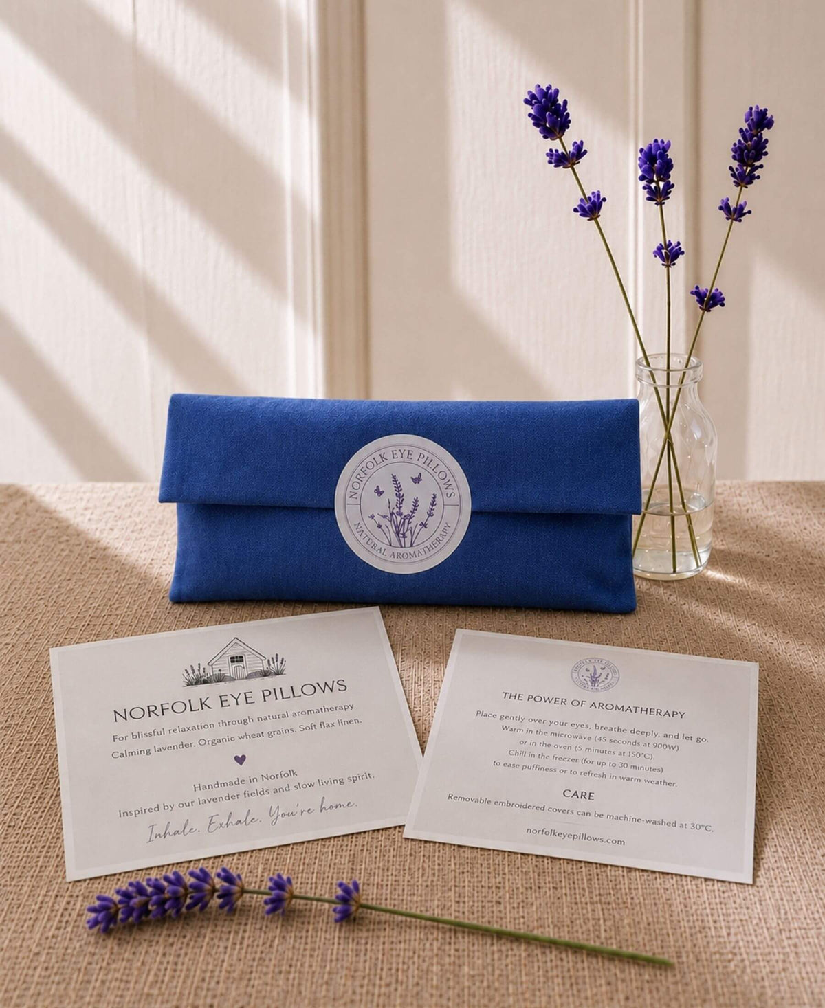 Namaste Embroidered Linen and Lavender Eye Pillow