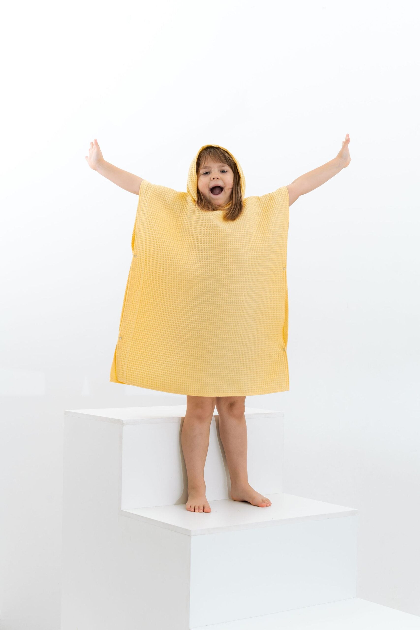 Waffle Fabric Kids Poncho