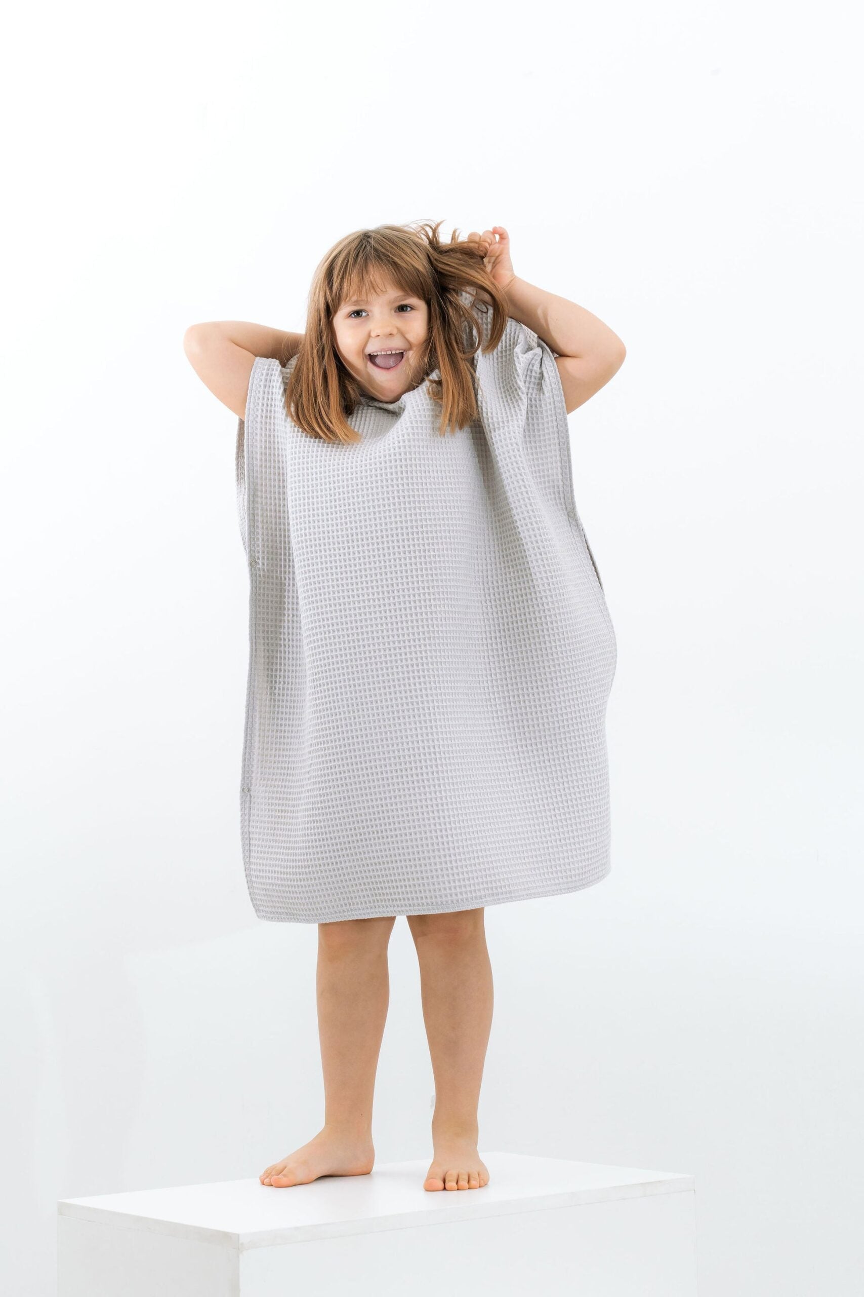 Waffle Fabric Kids Poncho