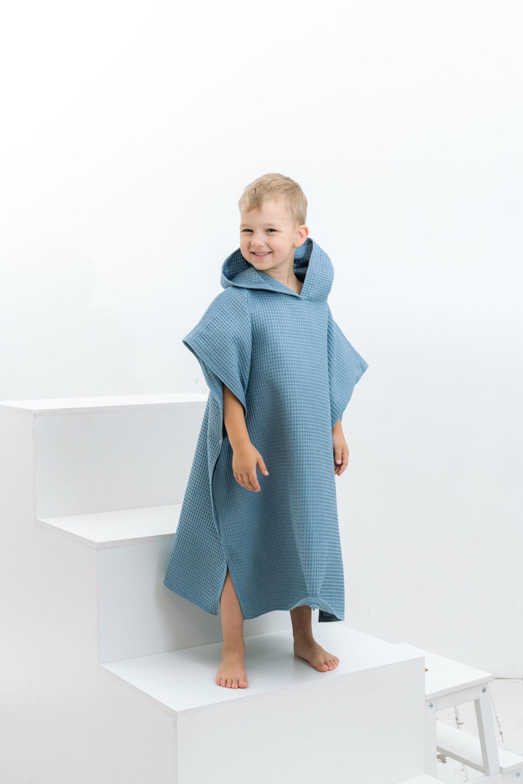 Waffle Fabric Kids Poncho