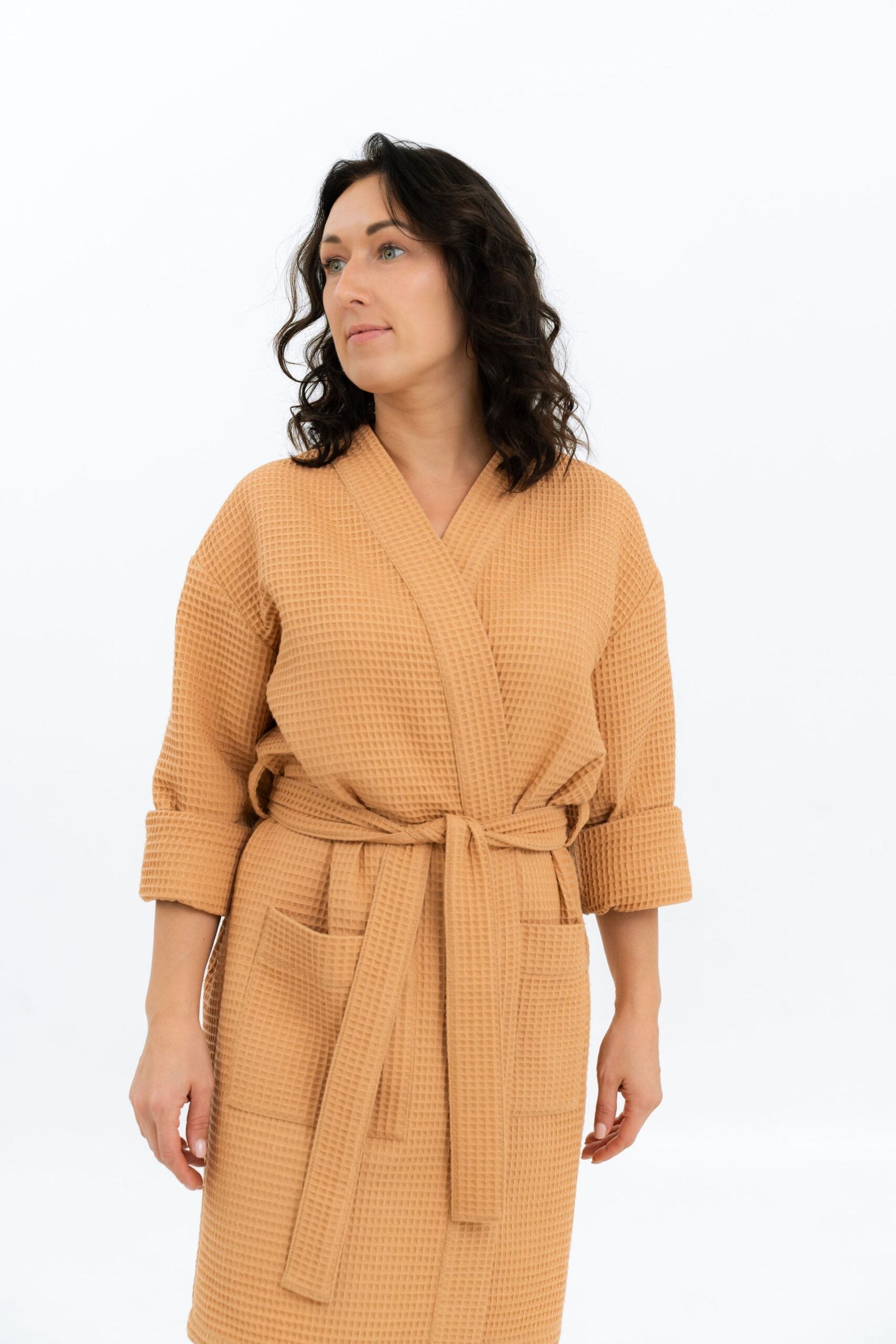 Waffle Cotton Lounge Robe for Women