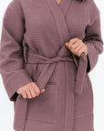 Waffle Cotton Lounge Robe for Women