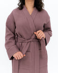 Waffle Cotton Lounge Robe for Women