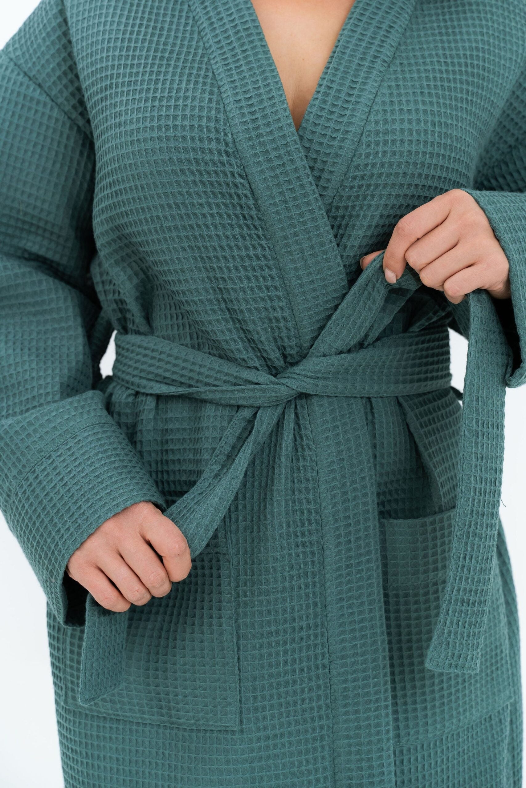 Waffle Cotton Lounge Robe for Women