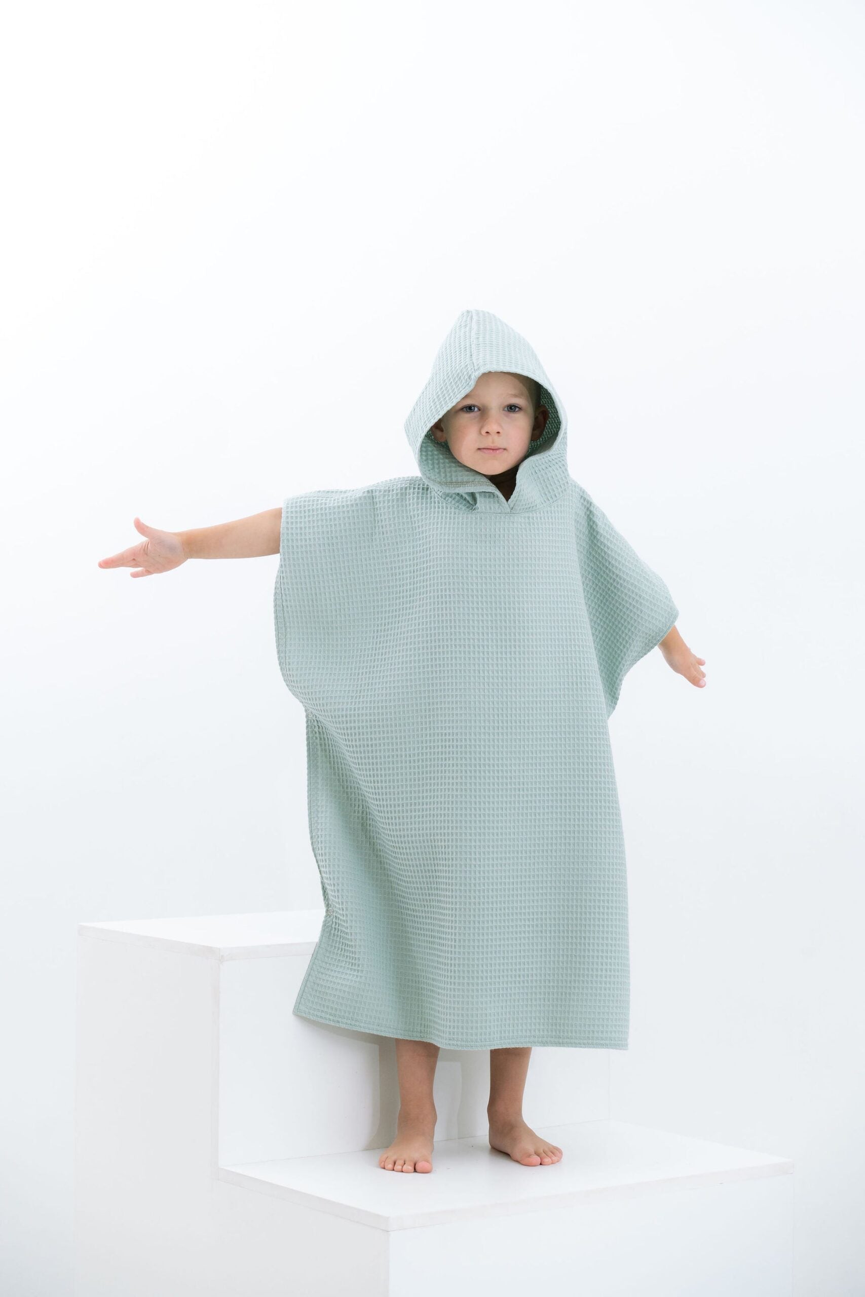 Waffle Fabric Kids Poncho