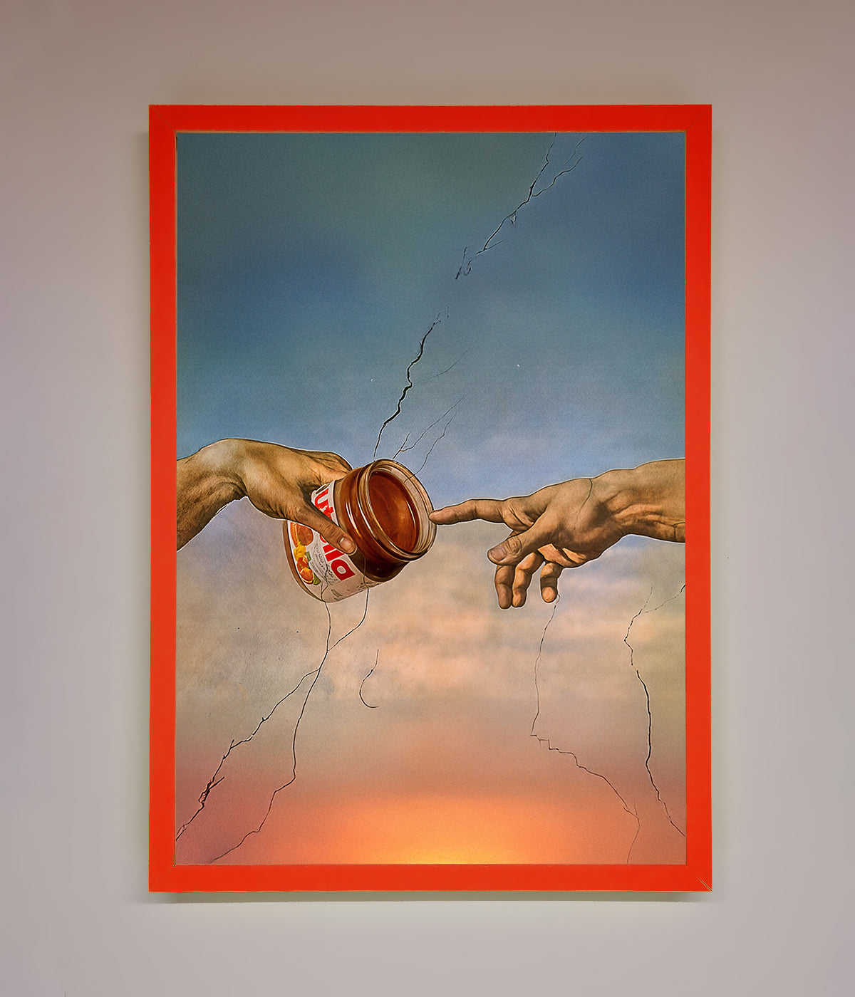 Nutella Of Creation framed poster, luxury home decor, stylish vibrant art print, best-selling masterpiece for Nutella lovers by Zestio at brixbailey.com