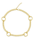 Aura O Ring Gold Curb Chain Choker Necklace