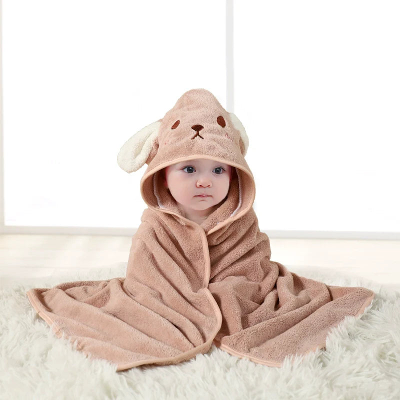 Square Baby Bath Towel - Soft Polyester & Cotton for Newborns 0-12 Months - Model FW01 by Baby Lamby at brixbailey.com
