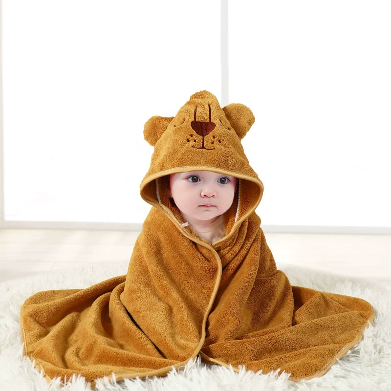 Square Baby Bath Towel - Soft Polyester/Cotton Blend for 0-12 Months - Model FW01 by Baby Lamby at brixbailey.com