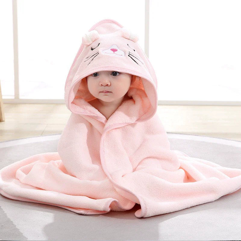 Square Baby Bath Towel - Soft Polyester/Cotton Blend for Newborns 0-12 Months - Model FW01 by Baby Lamby at brixbailey.com