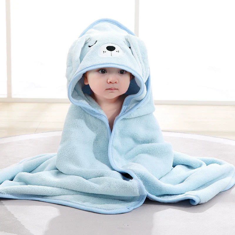Square Baby Bath Towel - Soft Polyester/Cotton Blend for Newborns 0-12 Months - Model FW01 by Baby Lamby at brixbailey.com