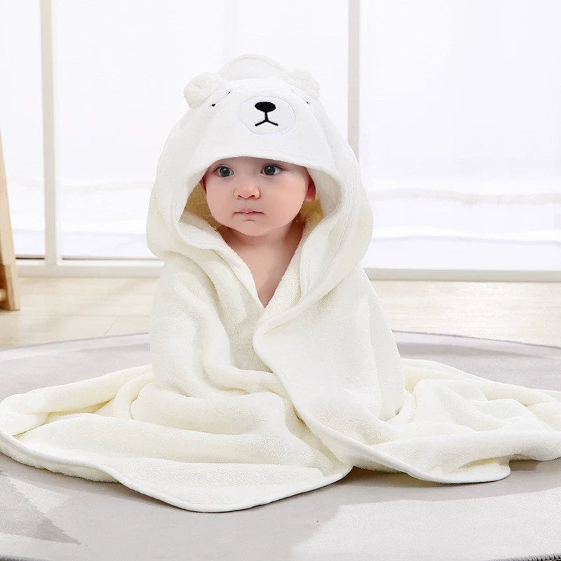 Square Baby Bath Towel - Soft Polyester/Cotton Blend for Newborns 0-12 Months - Model FW01 by Baby Lamby at brixbailey.com