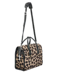 Leopard Print Hair On Hide Leather Structured Top Handle Bag - Brix and Bailey® - Contemporary Bag, Watch and Accessory Brand