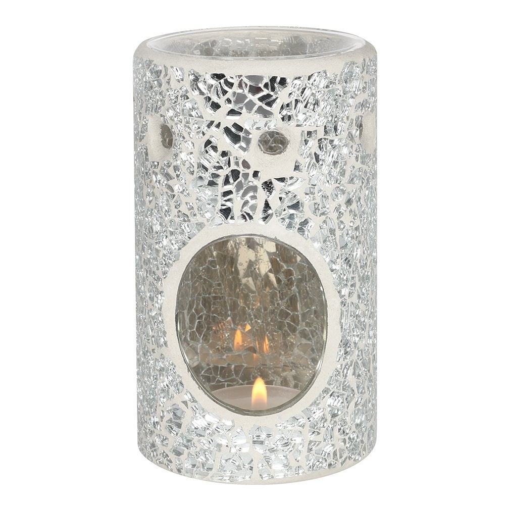 Pillar Crackle Glass Wax Burner