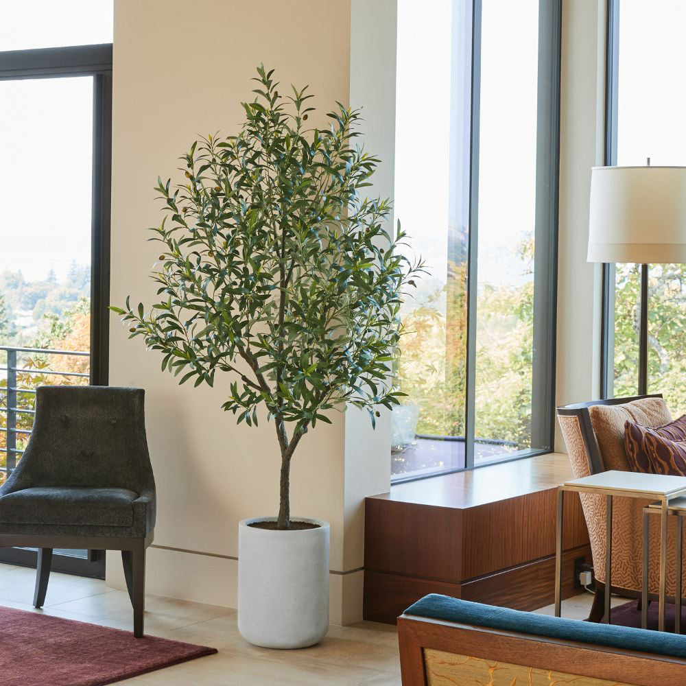 7ft Artificial Olive Tree with Planter