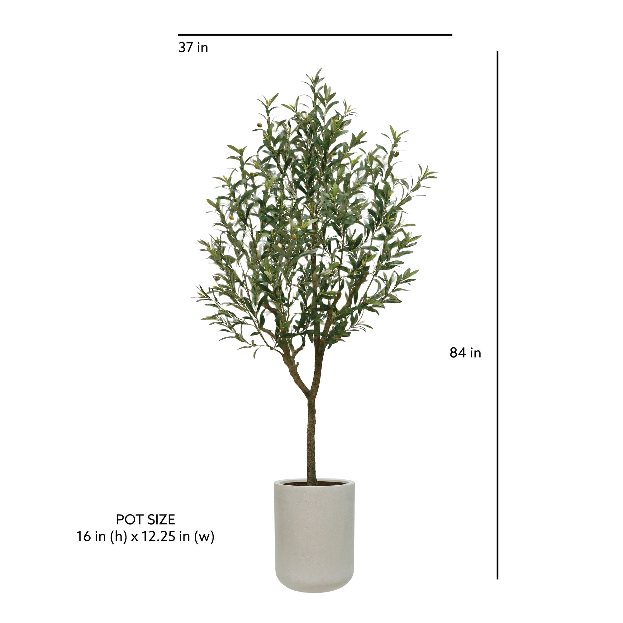 7ft Artificial Olive Tree with Planter
