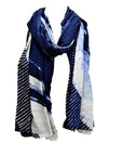 Serenity Indigo handprinted scarf-0