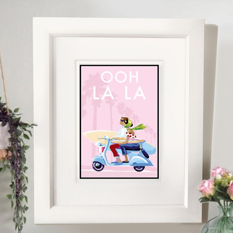 Ooh La La Vintage Style Retro Quote Poster Print