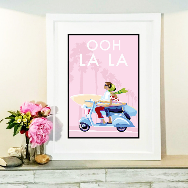 Ooh La La Vintage Style Retro Quote Poster Print