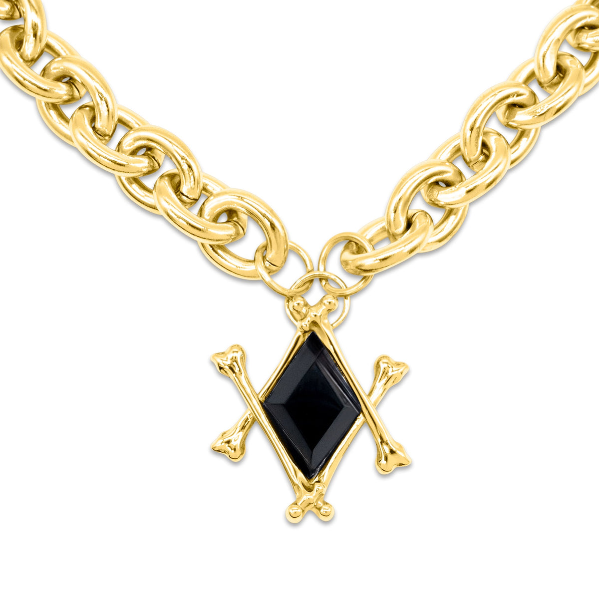 The Obsidian Marrow Necklace Gold